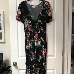 Band of Gypsies Floral Black Romper